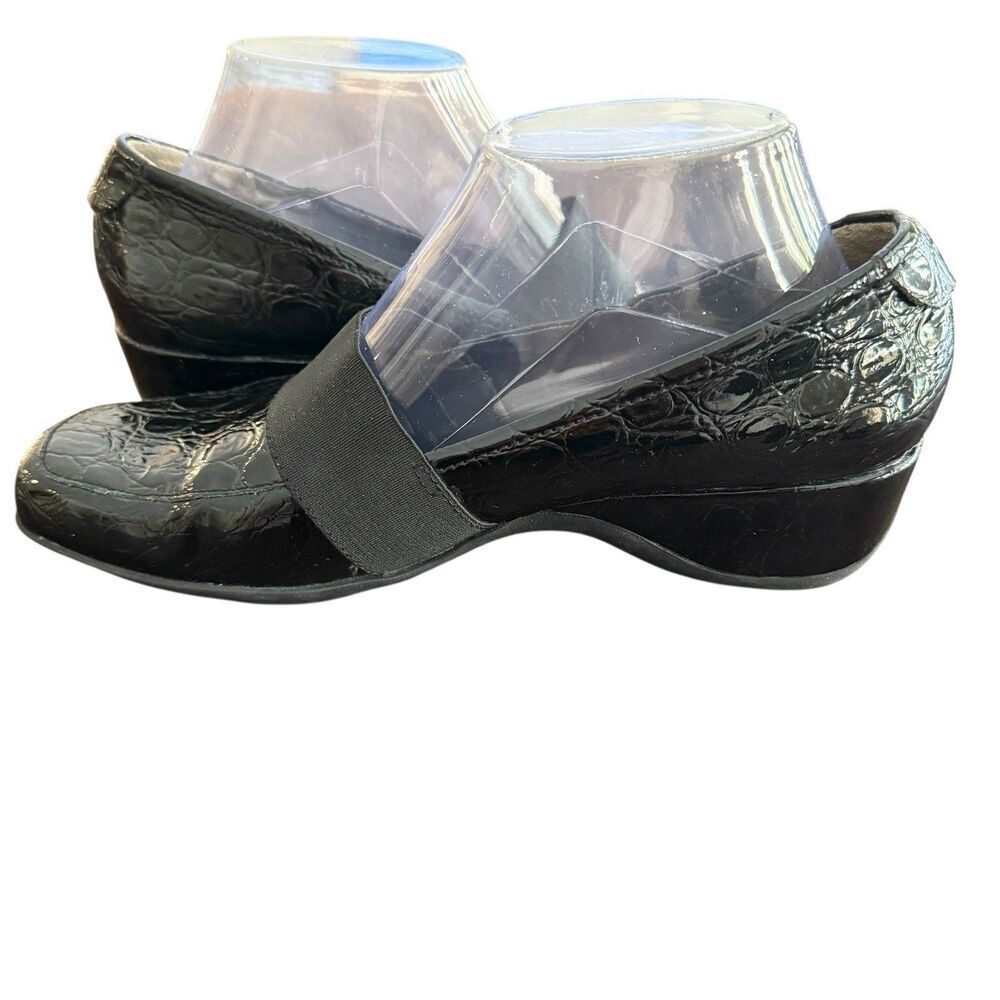 Naturalizer Womens Granbury Square Toe Wedge Heel Black Loafer Shoes Size 8.5 M - Picture 2 of 8